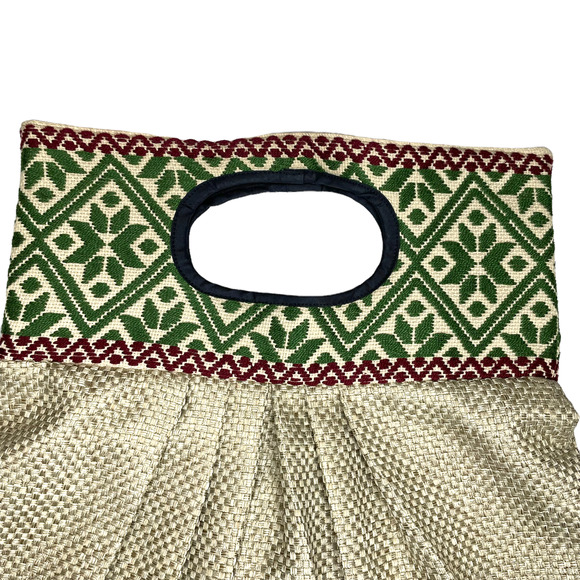 Boho Fabric Clutch Bag Purse Handbag Woven Lightweight Geometric Design - Picture 3 of 8